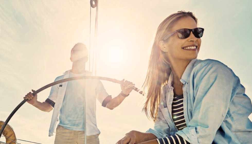 Uso de las gafas de sol en alta mar